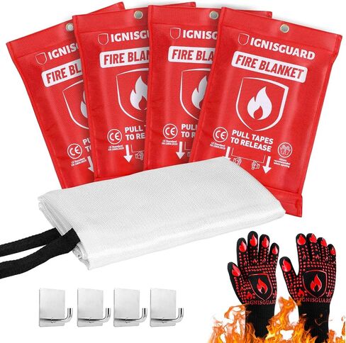 Emergency Fire Blanket for Home and Kitchen, 2-Pack 40"x40", Fiberglass Fire Blankets Emergency for Home BBQ Grill Camping Car Office Warehouse Picnic Fireplace Fireproof Survival Safety in Saudi Arabia