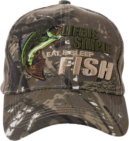 Funny Fishing Caps - Bite Me, Life is Simple Hat Gift - 100% Cotton Embroidered Cap in Kuwait