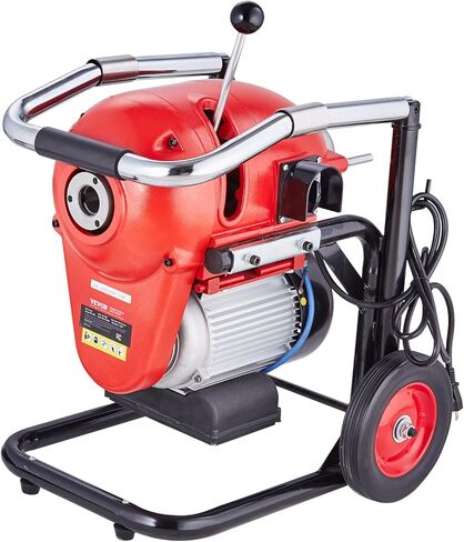 VEVOR 50FTx1/2Inch Drain Cleaner Machine, Sewer Snake Electric Drain Auger Cleaner with 4 Cutter & Foot Switch for 2" to 4" Pipes in Kuwait