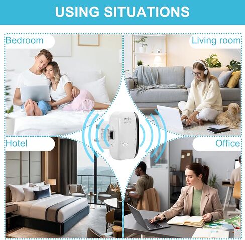 WiFi Extender Booster,WiFi Signal Booster,Internet Coverage Up to 3000 Sq.Ft! Works with 45+ Devices & Features Easy Setup,2.4GHz Band WiFi Extender, and LAN Port (White) in Saudi Arabia
