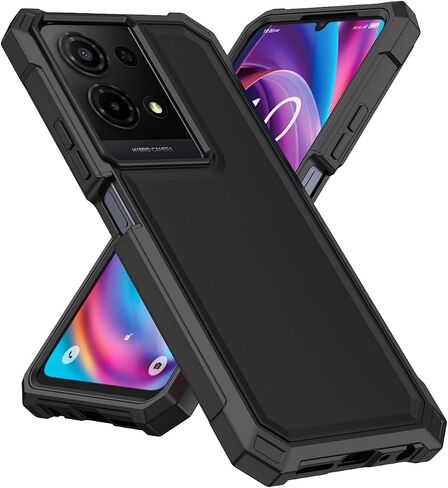 لحالة TCL K32 5G مع واقي الشاشة ، للحصول على TCL T513V CASE CASE PULLE PROGENT PROTION PRIT PCER POCPER الناعم الناعم ، حالة الهاتف الثقيلة للحماية من TCL K32 T513V أسود in Kuwait