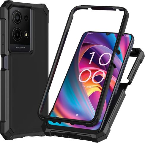 لحالة TCL K32 5G مع واقي الشاشة ، للحصول على TCL T513V CASE CASE PULLE PROGENT PROTION PRIT PCER POCPER الناعم الناعم ، حالة الهاتف الثقيلة للحماية من TCL K32 T513V أسود in Kuwait