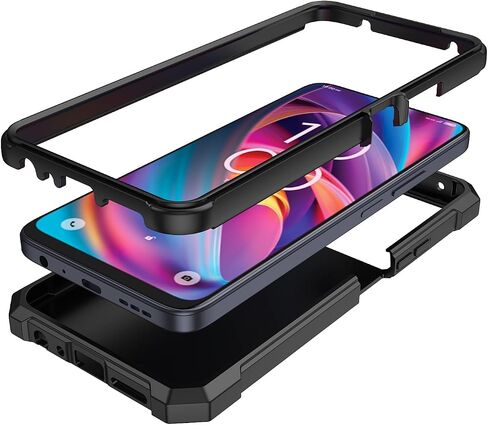 لحالة TCL K32 5G مع واقي الشاشة ، للحصول على TCL T513V CASE CASE PULLE PROGENT PROTION PRIT PCER POCPER الناعم الناعم ، حالة الهاتف الثقيلة للحماية من TCL K32 T513V أسود in Kuwait