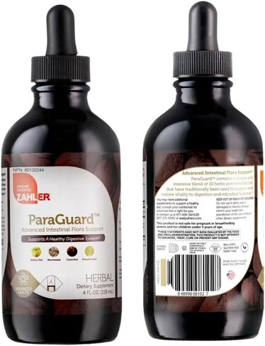 Zahler - ParaGuard Liquid Drops - Gut Health Supplement - Formula has Wormwood, Garlic Bulb, Pumpkin Seed, Clove & More - Natural Support for Humans - Certified Kosher (4 Oz) (4 oz., Drop) in Saudi Arabia