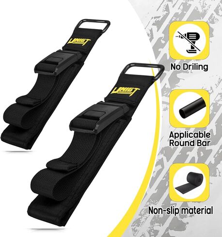 Title UNIGT 4 Pack UTV Roof Rack for Shovel Tool Holder Fits 1.5-2.0" Rollbar Compatible with Polaris Ranger RZR Kawasaki Mule SXS Quick Release Strap Mount for Tool and Umbrella in Kuwait