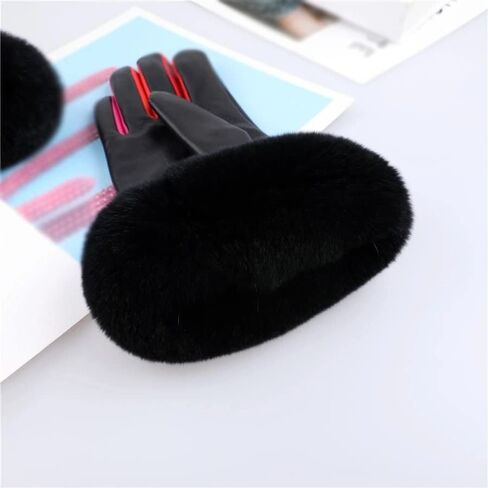 Women's Winter Leather Gloves With Finger Gloves in Kuwait