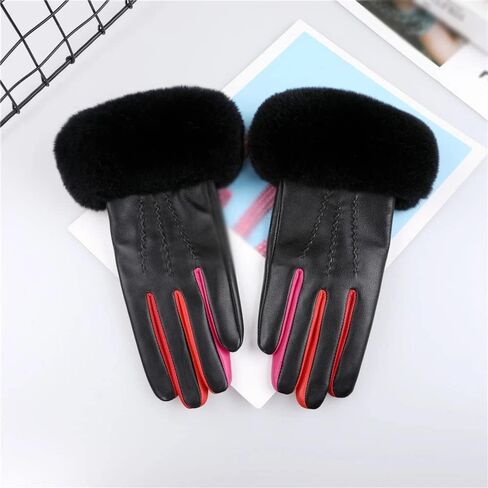 Women's Winter Leather Gloves With Finger Gloves in Kuwait