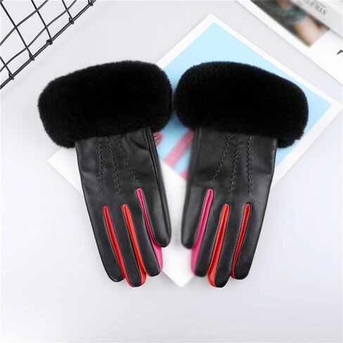 Women's Winter Leather Gloves With Finger Gloves in Kuwait
