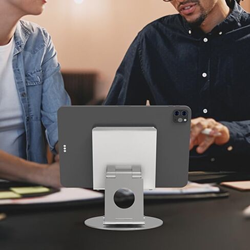KABCON Swivel Tablet Stand, Aluminum Portable 360°Rotating Holder for Desk,Business,Kitchen,Desktop,Table Stand for iPad Pro 9.7,10.5,12.9/Air Mini,Tab,Kindle,Nexus,E-Reader-Black in Kuwait