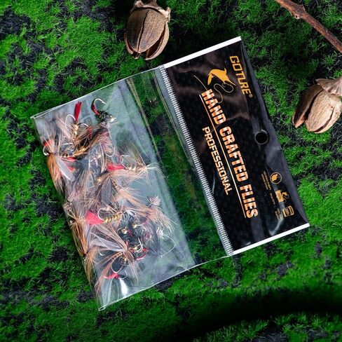 Goture Fly Fishing Flies Kit ، 30pcs Flies Flies Dray Flies Flasss طائرة تشويش صيد الأسماك لسلمون سمك السلمون السلمون الصلب ، الهدايا للرجال in Kuwait