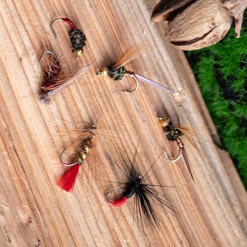Goture Fly Fishing Flies Kit ، 30pcs Flies Flies Dray Flies Flasss طائرة تشويش صيد الأسماك لسلمون سمك السلمون السلمون الصلب ، الهدايا للرجال in Kuwait