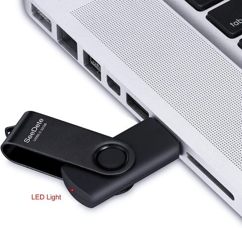 SeeDete 64GB Flash Drive USB Stick Thumb Drive Rotated Design Memory Stick with LED Light for External Storage and Backup Data Jump Drive 5 Pack 64GB (Multicoloured: Gold Black Red Blue Green) in Saudi Arabia