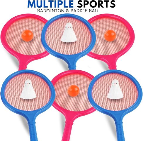 Liberty Imports Badminton Set for Kids with 2 Rackets, Ball and Birdie - Junior Tennis Racquet Play Game Beach Toys in Saudi Arabia