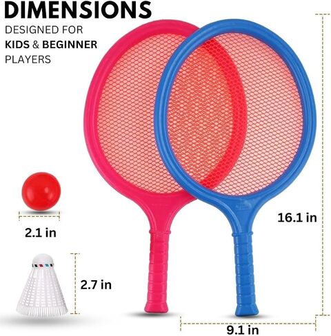 Liberty Imports Badminton Set for Kids with 2 Rackets, Ball and Birdie - Junior Tennis Racquet Play Game Beach Toys in Saudi Arabia
