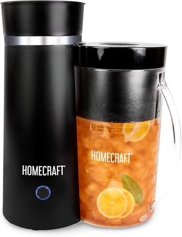 Homecraft 3-Quart White Stafless Steel Café 'Iced Tea ونظام تخمير القهوة المثلج ، 12 كوب ، محدد القوة وغرفة Infuser ، مثالية للاشتراك ، عصير الليمون ، الماء النكهة ، إبريق كبير in Kuwait