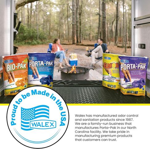 Walex Porta-Pak Black Holding Tank Deodorizer & Portion Control System Drop-Ins - Rapid Breakdown of Waste & Paper, Odor Prevention, Cleans Tank & Sensors - Clean Linen, 10-Pack in Saudi Arabia