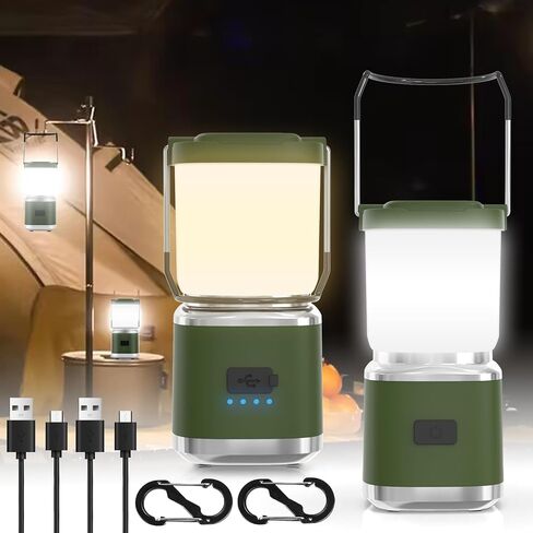 فانوس التخييم المحمول -4 بوصة قابلة للشحن ، 2000 رطل LED مصابيح التخييم مع Redlight و 20 ساعة وقت التشغيل والتعتيم بدون خطوة ، أضواء الطوارئ إعصار لانقطاع التيار الكهربائي ، مصباح التخييم المقاوم للماء in Kuwait