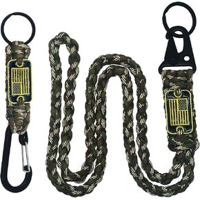 2/4/6Pcs Heavy Duty Paracord Lanyard with USA Flag,Key Lanyard for Keys for Men,Parachute Rope Necklace Keychains