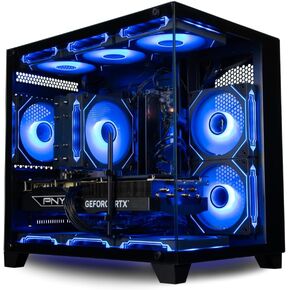 Panorama Gaming Desktop PC (NVD RTX 5060Ti, AMD Ryzen 7 5700X Processor, 32GB DDR4 RAM, 2TB NVMe M.2 SSD, WiFi 6E + BT, HDMI + DP, KB&M, Windows 11 Pro Best 2025 RGB Prebuilt Tower Computer for Gamers