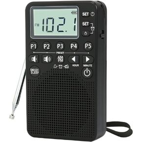 راديو جيب محمول AM FM ، يعمل بالبطارية ، ضبط رقمي ، استقبال ممتاز ، مكبر صوت صاخب ، شاشة طويلة الأمد ، شاشة LCD ، المنبه ، سهلة الاستخدام ، راديو الطوارئ المحمولة للداخلية والخارجية