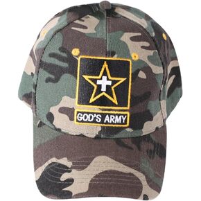 Gods Army Camo Canvas Baseball Cap with Embroidery | One Size Fits All | Hook & Loop Closure | 100% Polyester | Adjustable Velcro Band in Back | 6 Panel hat w/ 6 Eyelets in Saudi Arabia