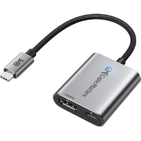 Cable Matters 48Gbps USB C to HDMI 2.1 Adapter with 140W Charging for MacOS, Windows, Supports [4K@240Hz /8K@60Hz HDR], Thunderbolt 4 to HDMI Adapter, Compatible for MacBook, Thunderbolt 5 Laptops