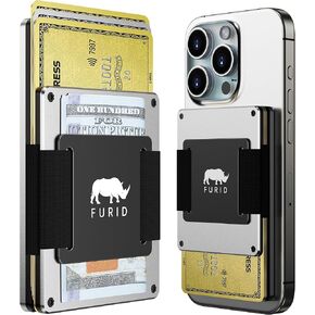 Magnetic Card-Wallet Compatible with Apple MagSafe: Slim Wallet with Cash Strap for iPhone 16/15/14/13/12 Series Pro Max, Minimalist Wallet