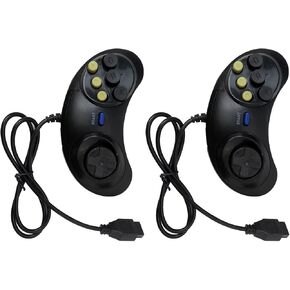 2Pcs Classic Retro USB Classic Gamepad 6 Buttons Joystick PC Game Controller Replacement for PC MAC SEGA Genesis Game Accessories For Genesis gamepad