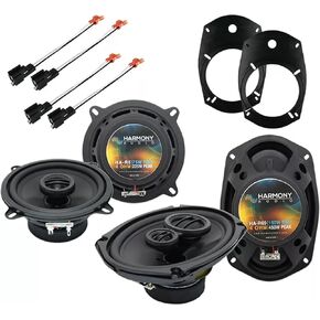 Harmony Audio HA-R69 Compatible with Dodge Ram 2500/3500 03-05 Rhythm Series 6x9 450W Speakers, HA-R5 Rhythm Series 5.25" 225W Speakers, HA-726512 Speaker Harness and HA-826901 Speakers Adapter Kit
