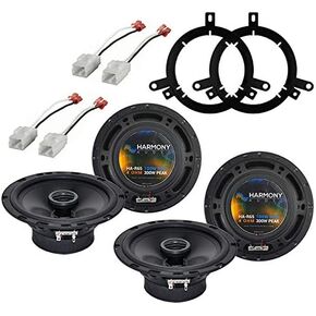 Harmony Audio Bundle Compatible with 2002-2004 Dodge Dakota (2) HA-R65 6.5" New Factory Speaker Replacement Upgrade Package with Speakers Adapter Kit