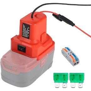 Power Wheels Adapter with Fuse & Switch for Craftsman Ni-MH Battery DIY Truck Battery Dock Connector Accessory