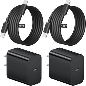 10FT iPhone 16 15 Charger Fast Charging USB C Charger Block Type C Chagrer Fast Charging 2-Pack for iPhone 16/16 Plus/16 Pro/16 Pro Max/15/15 Pro Max