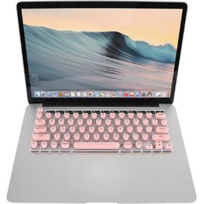 Keyboard Cover for Long Nails, Silicone Raised Keyboard Cover Protector for Nail Art, Comfortable Typing for Long Nails, Perfectly Compatible with MacBook Pro13 2020-2023, US ANSI(Pink)