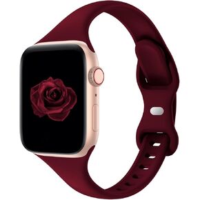 Acrbiutu Thin Slim Band Compatible with Apple Watch 38mm 40mm 41mm 42mm 44mm 45mm 46mm 49mm, Replacement Soft Silicone Sport Strap Wristbands for iWatch Series 10/9/8/7/6/5/4/3/2/1 Ultra SE Women Men
