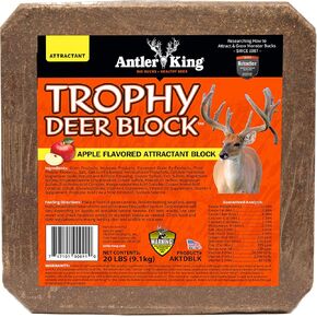 Trophy Deer Block, 20 lb Apple Flavored Year Round Deer Attractant Block, Highly Palatable with Strong Apple Aroma