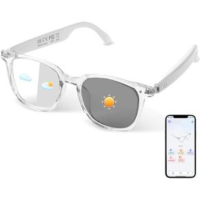 AI Smart Glasses for Men & Women, AI-Powered By Live Recording/Simultaneous Interpretation/Real-Time Translation, Noise Reduction, Translation Glasses with Photochromic Lenses, Support 110+ Languages