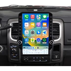 4G LTE Radio for Dodge RAM 1500/2500/3500 2013-2018 Manual AC Upgrade,8-Core Qualcomm CPU 14.5inch QLED Touch Screen Stereo,CarPlay & Android Auto,Support OEM Camera & SWC