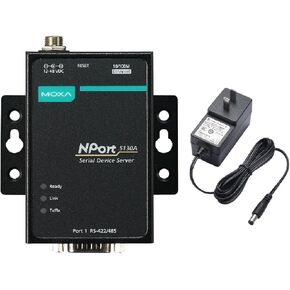 Moxa NPort 5130A with Adapter - 1-Port RS-422/485 Device Server, 0 to 60°C Operating Temperature