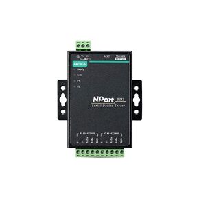 MOXA NPort 5232 w/Adapter - 2 Ports RS-422/485 Device Server, 10/100 Ethernet, Terminal Block, 15KV ESD, 12-30VDC, 0 to 55°C Operating Temperature