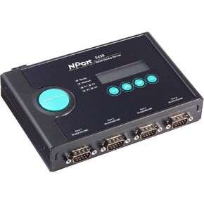MOXA NPort 5450-4 Ports Device Server, 10/100 Ethernet, RS-232/422/485, DB-9, 15KV ESD, Without 110V Power Adapter