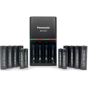 Eneloop Panasonic K-KJ55MC84CZ Pro Power Pack ؛ 8AA ، 4AAA ، وشاحن بطارية سريع 4 ساعات CC55
