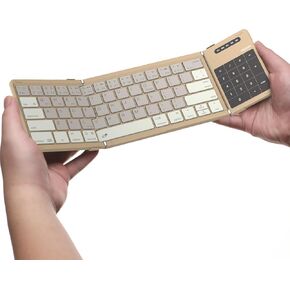 Nillkin Foldable Keyboard with Touchpad, Bluetooth Keyboard with Number Pad, Full Size Keys, Large Trackpad Small Travel Portable Keyboards for iPad Laptop PC Tablets -Black