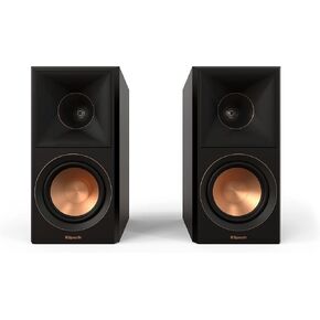 Klipsch Reference Premiere RP-500M II Bookshelf Speaker Pair with Larger 90° x 90° Hybrid Tractrix® Horn, 1" Tweeter, 5.25" Cerametallic Woofers for Room-Filling Home Theater Sound in Ebony (Renewed)