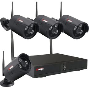 Wireless Security Camera with Night Vision/Motion Detection/Remote Access, 4pcs 1296P WiFi Surveillance CCTV Cameras for Indoor/Outdoor, No Hard Drive