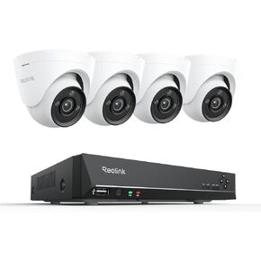 Reolink 4K Poe Security Camera System ، Vision True Color Light Vision ، Indoor Outdoor Surveillonance ، Smart Human/Oper/PET ، 4xcx820 و 1x8ch NVR RLN8-410 ، قبل التثبيت 2 تيرابايت