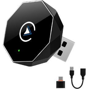 Wireless Carplay Adapter for iPhone - Mini Carplay Wireless Adapter 2025 Upgrade,USB A to C for Cars with Built-in Wired CarPlay,Plug & Play Fast Stable Connection for iOS 10+