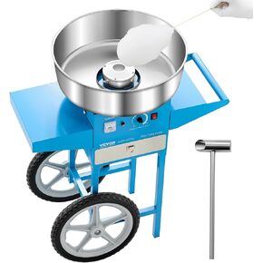 VEVOR Electric Cotton Candy Machine, 1000W Commercial Candy Floss Maker with 20.5 in Stainless Steel Bowl, Sugar Scoop, and Drawer, Easy Home Use, Perfect for Kids Birthday, Family Party, Pink