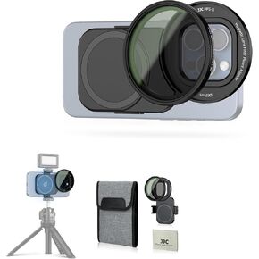 JJC 67mm ND Filter for iPhone, Magnetic Lens Filter Adapter with ND2-128 Variable ND Filter Compatible with iPhone 16 15 14 Pro Max Plus with 1/4" Screw & Shoe Mount for Vlogging Video Recording