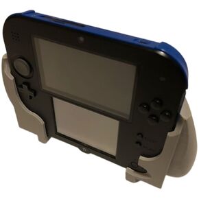 Comfort Grip Console Handle for Nintendo 2DS, Custom 3D Printed Ergonomic Handheld Cradle Controller Attachment, Portable Gaming System Support Dock Accessory