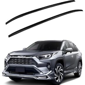 قضبان جانبية رف سقف تناسب تويوتا RAV4 2019-2021 حاملة شحن الأمتعة سوداء الألومنيوم